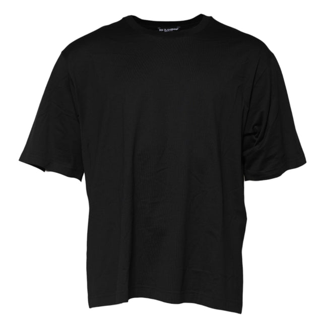 Dolce & Gabbana Black Cotton Crew Neck Short Sleeves T-shirt