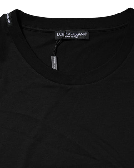Dolce & Gabbana Black Cotton Crew Neck Short Sleeves T-shirt
