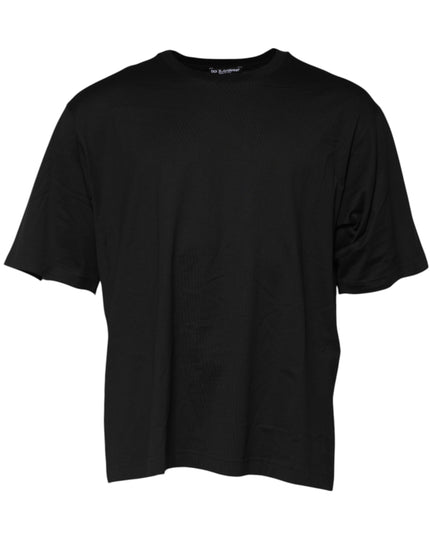 Dolce & Gabbana Black Cotton Crew Neck Short Sleeves T-shirt