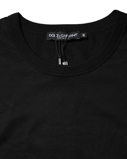 Dolce & Gabbana Black Cotton Crewneck Short Sleeves T-shirt