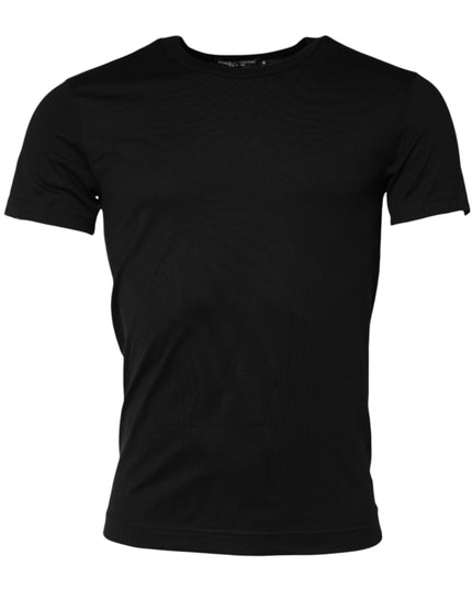 Dolce & Gabbana Black Cotton Crewneck Short Sleeves T-shirt