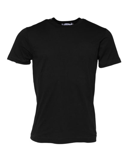Dolce & Gabbana Black Cotton Crew Neck Short Sleeves T-shirt