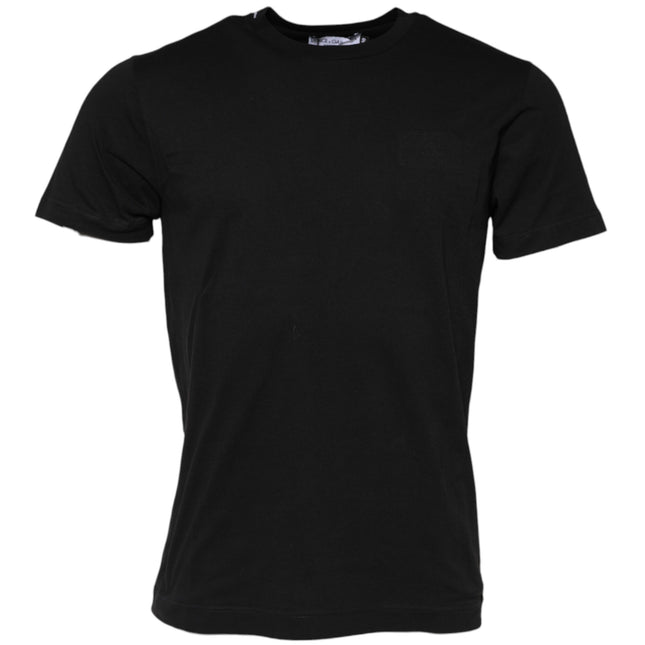 Dolce & Gabbana Black Cotton Crew Neck Short Sleeves T-shirt