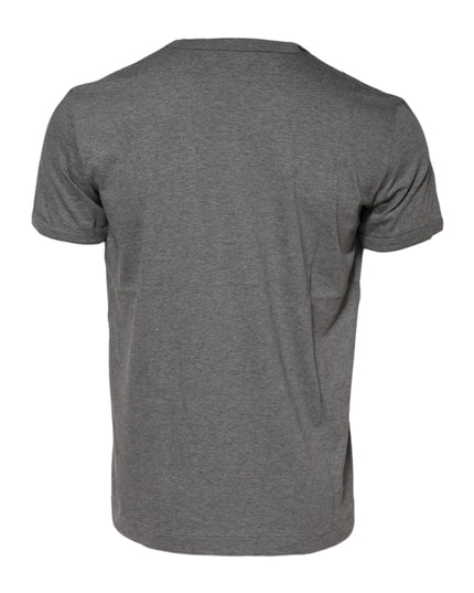 Dolce & Gabbana Gray Cotton Crew Neck Short Sleeves T-shirt