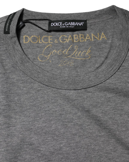 Dolce & Gabbana Gray Cotton Crew Neck Short Sleeves T-shirt