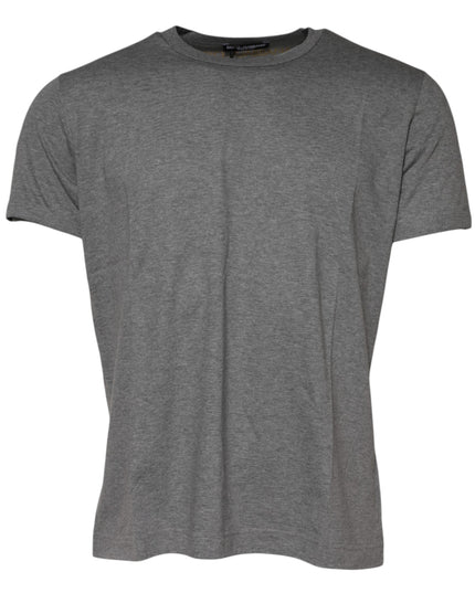 Dolce & Gabbana Gray Cotton Crew Neck Short Sleeves T-shirt