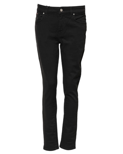 Dolce & Gabbana Black Cotton Skinny Mid Waist Denim Jeans