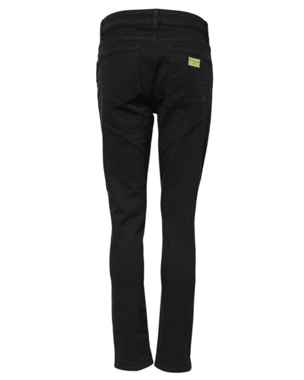 Dolce & Gabbana Black Cotton Skinny Mid Waist Denim Jeans