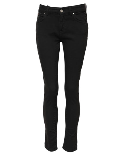 Dolce & Gabbana Black Cotton Skinny Mid Waist Denim Jeans