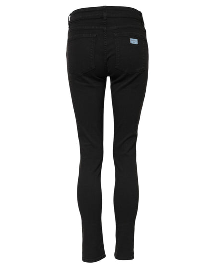 Dolce & Gabbana Black Cotton Skinny Mid Waist Denim Jeans