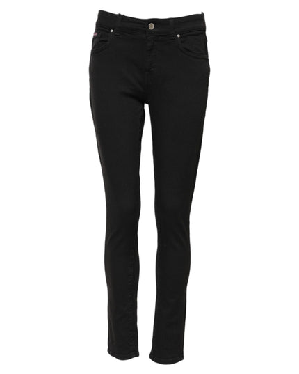 Dolce & Gabbana Black Cotton Skinny Mid Waist Denim Jeans