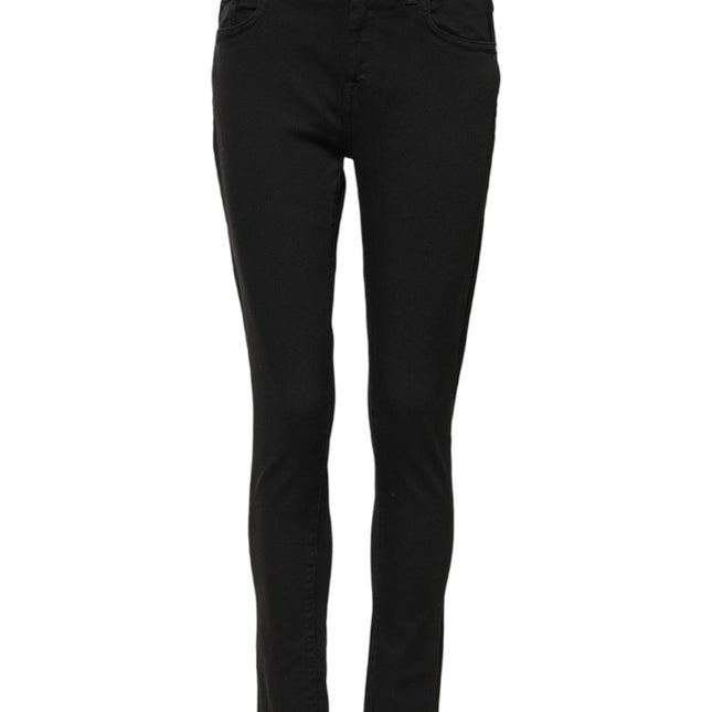 Dolce & Gabbana Black Cotton Skinny Mid Waist Denim Jeans