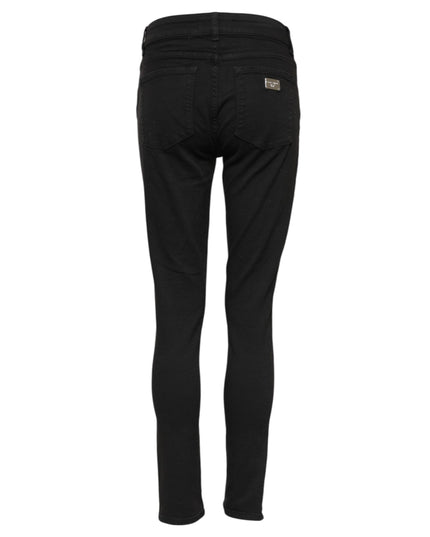 Dolce & Gabbana Black Cotton Skinny Mid Waist Denim Jeans
