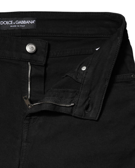 Dolce & Gabbana Black Cotton Skinny Mid Waist Denim Jeans