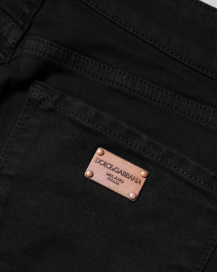 Dolce & Gabbana Black Cotton Skinny Mid Waist Denim Jeans