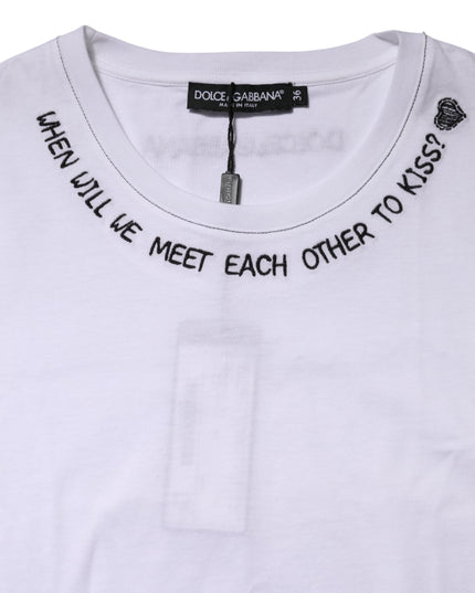 Dolce & Gabbana White Cotton Sleeveless Printed Tank T-shirt