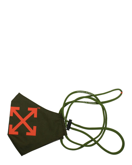 Off-White Green Polyester Facemask
