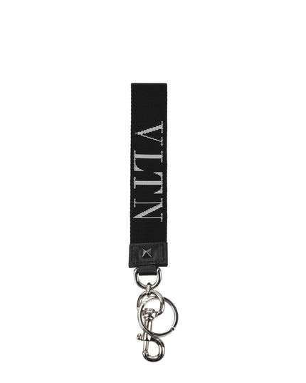 Valentino Garavani Black Fabric Keychain
