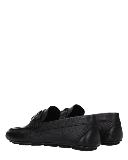 Valentino Garavani Black Leather Slip-On Loafers