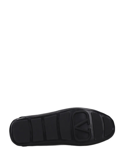 Valentino Garavani Black Leather Slip-On Loafers