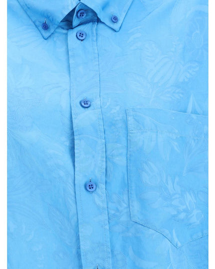 Balenciaga Blue Viscose Pattern Shirt