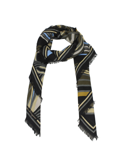 Salvatore Ferragamo Black Wool Foulard