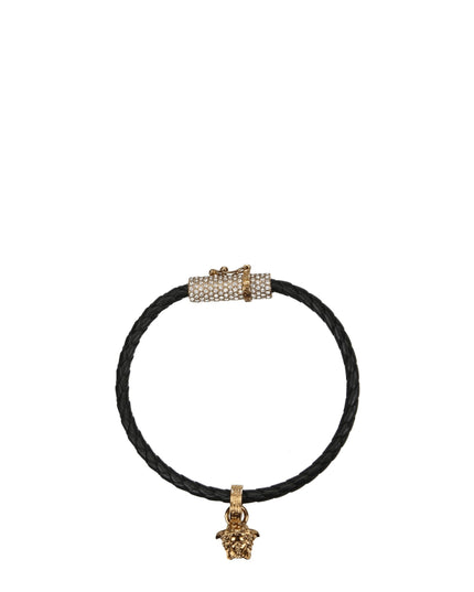 Versace Black Leather Bracelet