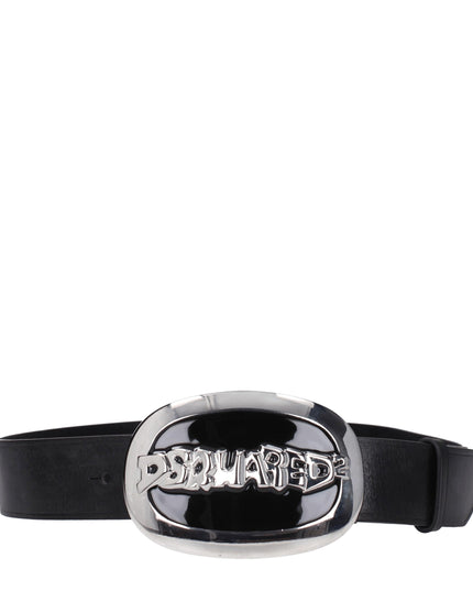 Dsquared² Black Leather Belt
