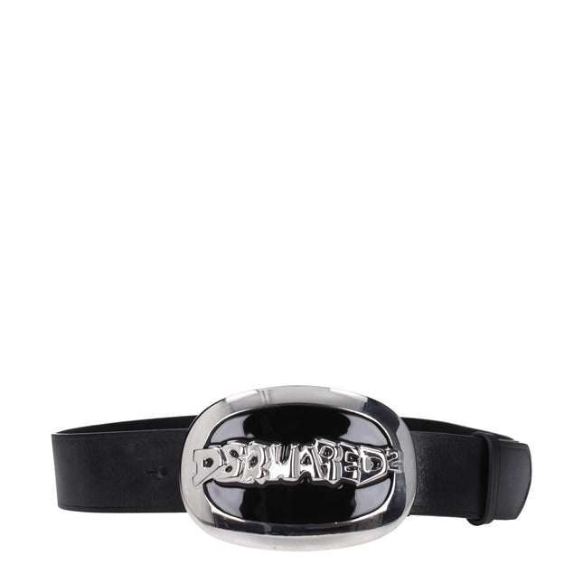 Dsquared² Black Leather Belt