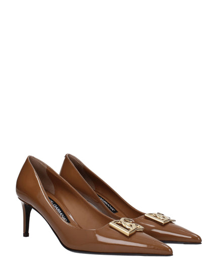 Dolce & Gabbana Brown Leather High Heel Pumps