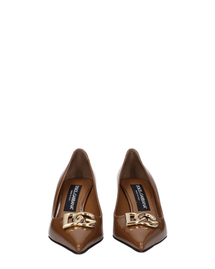 Dolce & Gabbana Brown Leather High Heel Pumps