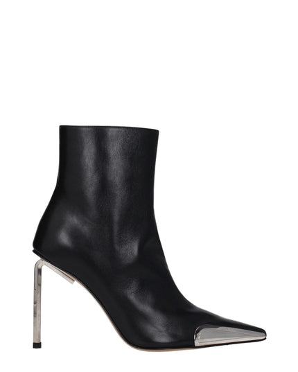 Off-White Black Leather Ankle Boots