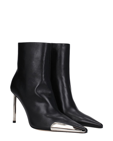 Off-White Black Leather Ankle Boots