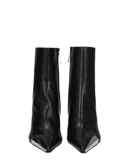 Off-White Black Leather Ankle Boots