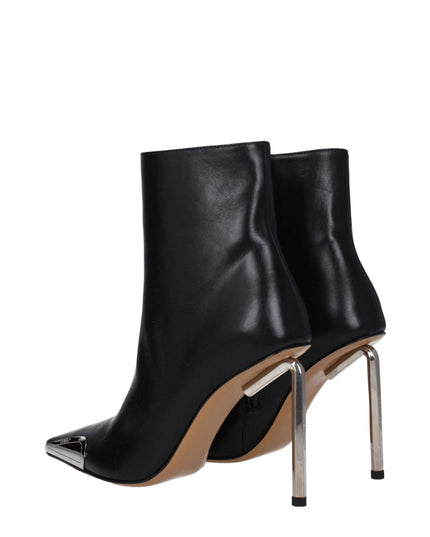 Off-White Black Leather Ankle Boots