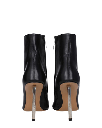 Off-White Black Leather Ankle Boots