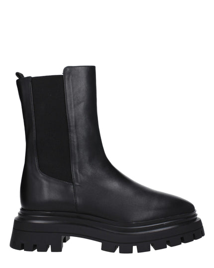 Stuart Weitzman Black Leather Ankle Boots