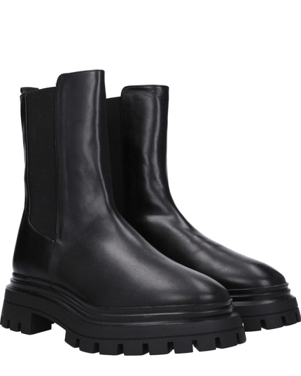 Stuart Weitzman Black Leather Ankle Boots