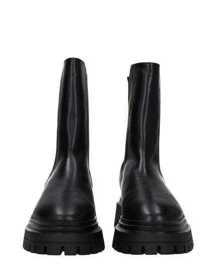 Stuart Weitzman Black Leather Ankle Boots