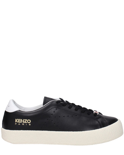 Kenzo Black Leather Low Top Sneakers