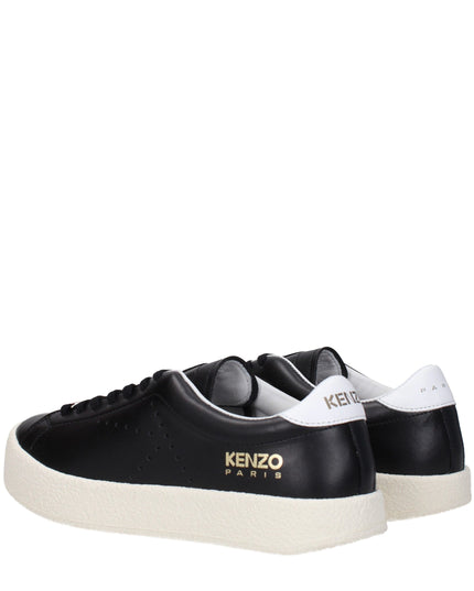 Kenzo Black Leather Low Top Sneakers