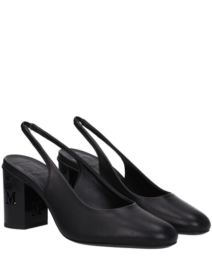 Max Mara Black Leather High Heel Pumps