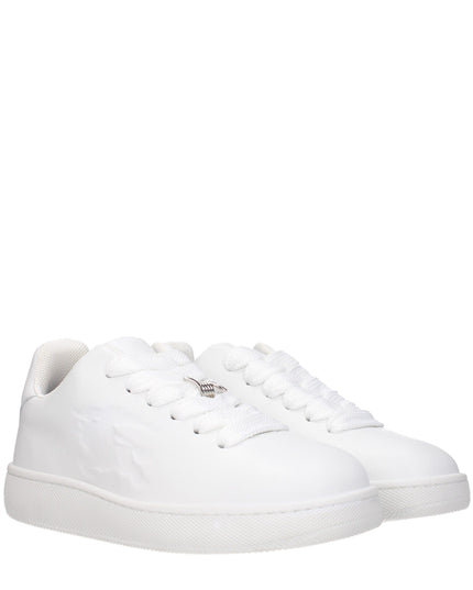 Burberry White Leather Low Top Sneakers