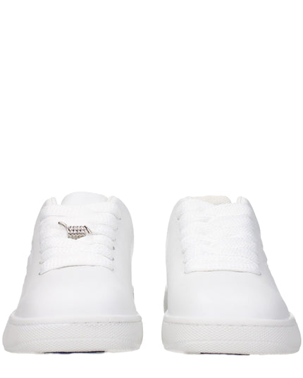Burberry White Leather Low Top Sneakers