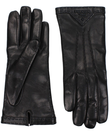 Prada Black Leather Gloves