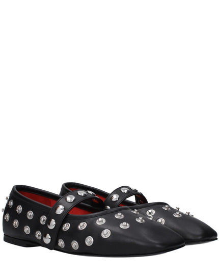 Stella McCartney Black Leather Ballet Flats