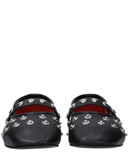 Stella McCartney Black Leather Ballet Flats