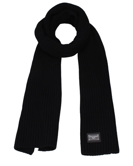 Dolce & Gabbana Black Wool Scarf
