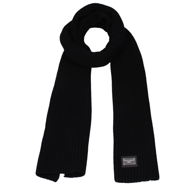 Dolce & Gabbana Black Wool Scarf