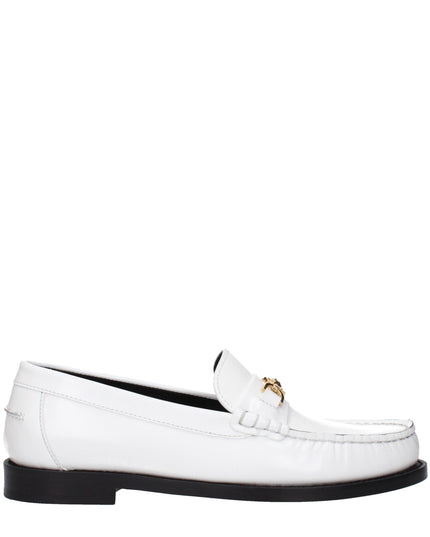 Versace White Leather Slip-On Loafers